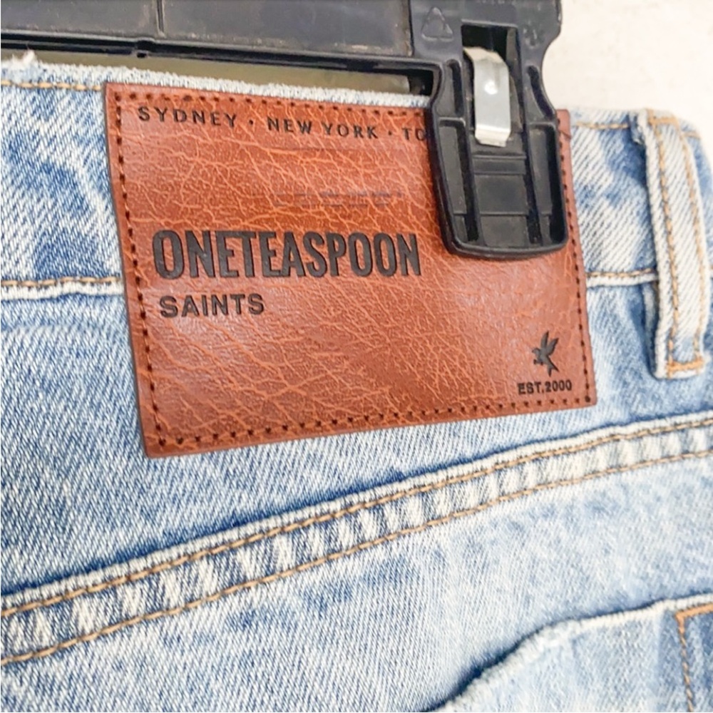 NWOT One Teaspoon Kansas Blue Trashed Saints Boyfriend Jean 27 - Picture 8 of 9